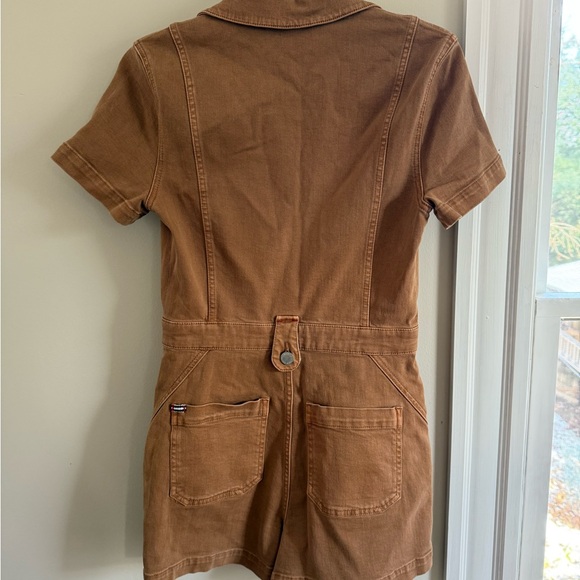 Alice + Olivia Camel Jean Short Romper Jumpsuit - Picture 10 of 12
